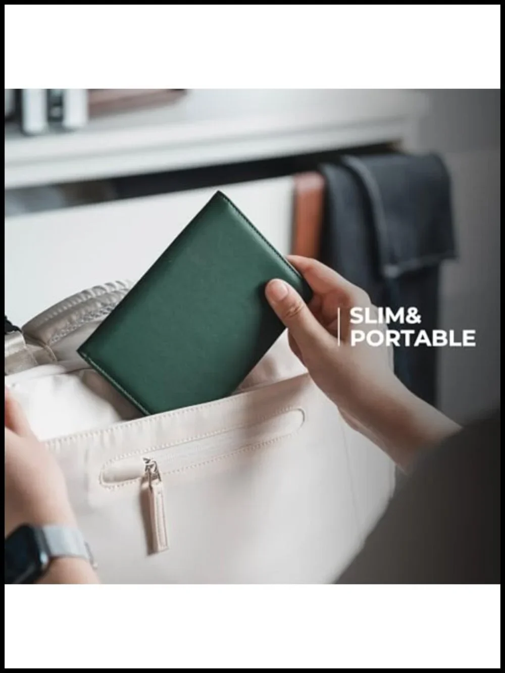 Premium Nappa Leather Passport Holder with RFID Blocking and Airtag Slot